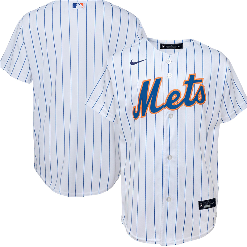 2020 MLB Youth New York Mets Nike White Home 2020 Replica Team Jersey 1->youth mlb jersey->Youth Jersey